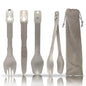 NACETURE Travel Silverware Set, Travel Fork Spoon Knife Set, Portable Utensils, 4-in-1 Spoon Fork Converts to Tongs, Camping Utensils Set