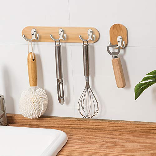 IBosins 20 Pack Heavy Duty Coat Hooks Wall Mounted with 40 Screws Wall Hooks Retro Double Prong Hooks Utility Hooks for Coat, Scarf, Bag, Towel, Key, Cap, Cup, Hat - color: 20 Pcs Silvery