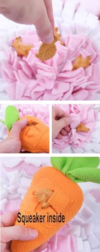 Ferret Cats Snuffle Mat Fleece Foraging Mats Interactive Feeding Toy Small Animal Rabbit Guinea Pig Rat Hamster Anti Slip Treat Dispenser Slow Feeder (Bunny) - color: Bunny