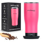 SMRTMUGG X Heated Coffee Mug 19 oz., 8 Hour Battery Life, Self-Heating, Adjustable Temp Controlled, LCD Screen, Includes Cover with Magnetic Slider (Pink) - color: Pink