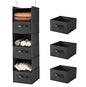 MAX Houser 6 Tier Shelf Hanging Closet Organizer, Closet Hanging Shelf with 2 Sturdy Hooks for Storage, Foldable (Black-D3) - color: Black-d3