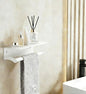 White Paper Towel Holder Wall Mount with Thickened Shelf for Bathroom,Matte White Adhesive Hand Towel Holder,Bathroom Kitchen RV - color: White Thk