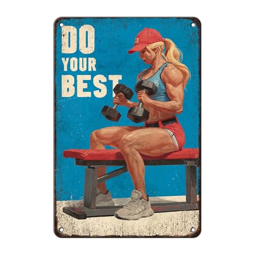 Metal Tin Sign Do Your Best Motivational Quote Durable Retro Wall Decor for Men's Cave Workout Room or Workshop Encouraging Vintage Sign for Fitness & Office 12 * 8in - color: Vintage Metal Sign 03, size: 20X30cm(12*8in)