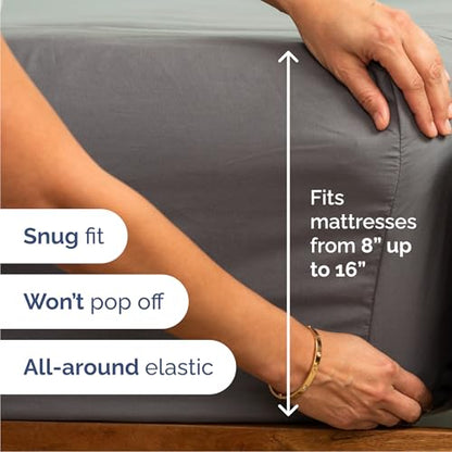 Cal King 6 Piece Sheet Set - Comfy Breathable & Cooling - Ultra Soft Hotel Luxury Bedding Set w/ 8-16 Inch Deep Pockets - 1 Flat & 1 Fitted Sheet & 4 Pillowcases - Wrinkle Free & Easy Care - Dark Grey - color: 06 - Dark Grey, size: California King