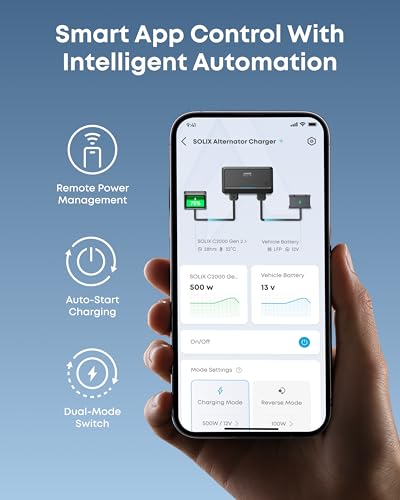 Anker SOLIX 800W Alternator Charger, 8× Faster Than Using a Car Auxiliary Port, Compatible with 99% of RVs and Gas Vehicles