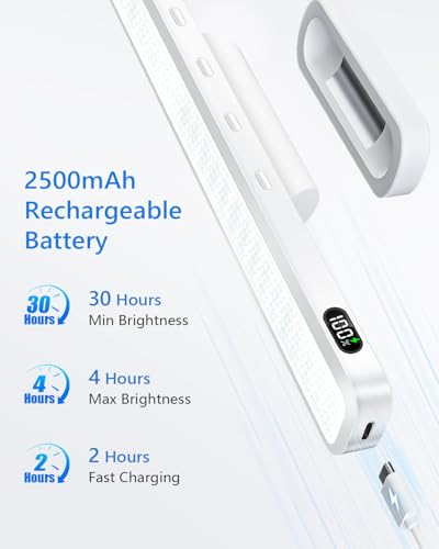 WILLED 5W Led Light Bar with Remote Control, 2500mah Eye-Friendly Vanity Lights Stick On, 3 Color Temperatures Mirror Lights, Button Control Magnetic Light Bar for Cabinet,Closet,Bathroom and Desk