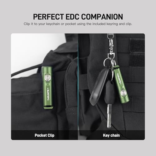 ThruNite Ti Keychain Flashlight, USB-C Rechargeable Mini Flashlight, 650 Lumens with Magnetic Tailcap, IPX-6 Waterproof EDC Pocket Light for Camping, Everyday Carry (Dark Green) - color: Dark Green