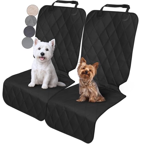 VIVAGLORY Dog Front Seat Cover Seatflex Car Seat Protector for Dog, Car Cover for Pet, Front Single Bucket Captain Chair Protector, Standard, Black, 2Pack - color: Black, size: 2Pack Standard (width 20")