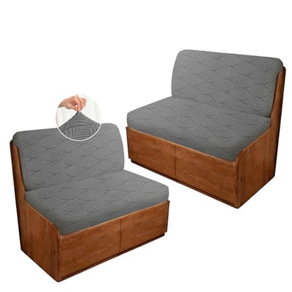RV Dinette Cushion Covers, 4PCS Leaf RV Couch Cover, Camper Cushion Covers, Camper-rv Sofa Cover for Couch, Bench Seat & Dinette Booth Cushions(Dark Grey,[39.4" to 49.2"]×[19.7" to 25.6"]) - color: Leaf/Dark Grey/4pcs