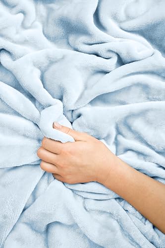 EverSnug Travel Blanket and Pillow - Ultra-Soft, Compact & Lightweight, 65x40 Inches, with Carry Case, Luggage Sleeve & Backpack Clip for Airplane Comfort (Ice Blue) - color: Ice Blue