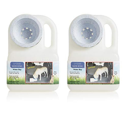 Lixit® Water Boy Portable Travel Dog Bowl - 3 Quart Spill Free Self Filling Pet Water Bowl - Made in USA (White, 2 Pack) - size: 3 Quart Pack of 2
