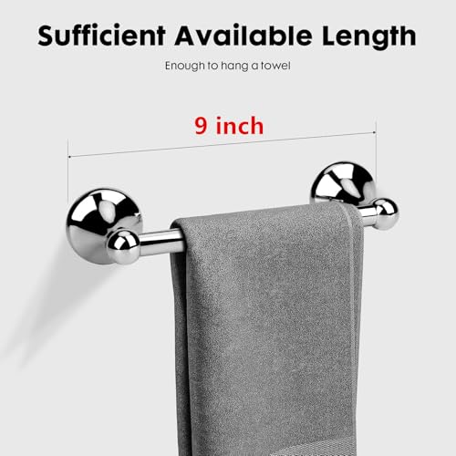 Antique Hand Towel Holder Chrome for Bathroom,Towel Bar 9-Inch,Bathroom Accessories Towel Rack, Wall Mounted,Towel Hanger,Towel Ring for Bathroom - color: Chrome