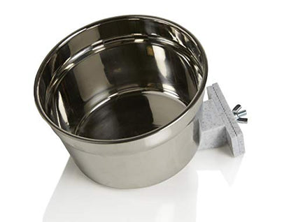 Lixit® Stainless Steel Kennel Food or Water Bowl - Non Spill Hanging Removable Crate Bowls - Carrier Cage Dish for Dogs or Cats for Feeding and Drinking (Stainless Steel, 40 Ounce (Pack of 2)) - size: 40 oz (Pack of 2)