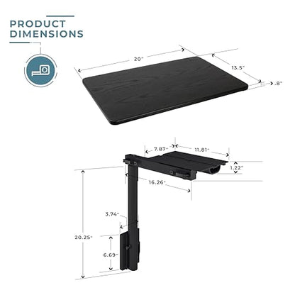 Manufacturers' Select ITC RV Side Table with MOD Table Leg System (Black Shiplap Table Top w/Black Table Leg) - color: Black Shiplap Table Top W/ Black Table Leg