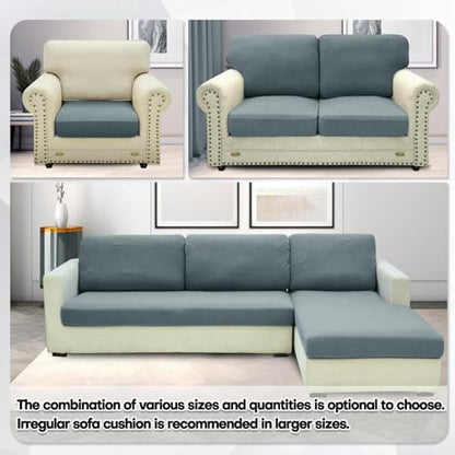 ZNSAYOTX Stretch Cushion Covers Sofa Loveseat Cushion Couch Seat Covers Slipcovers Soft Replacement Unique Pattern Furniture Protector with Elastic Bottom (Light Gray, 1 Pc 2-Seat Cushion Cover) - color: Light Gray, size: 1 Cushion Loveseat