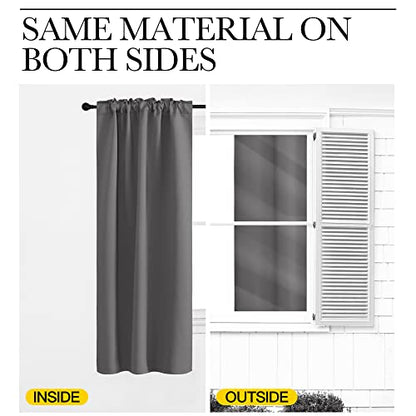 NICETOWN Bedroom Blackout Draperies and Window Treatment- (Gray Color) 52 Width X 72 Length, 2 Panels Set, Solid Blackout Curtain Panels - color: Grey, size: 52"W x 72"L (Pack of 2)
