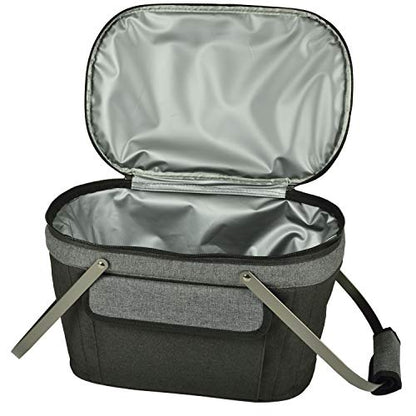 Picnic at Ascot Patented Insulated Folding Picnic Basket Cooler- Designed & Quality Approved in the USA - color: Charcoal