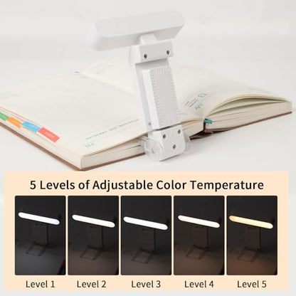 Book Light,USB Rechargeable Clip-On Reading Light,30 Adjustable Modes,Eye-Caring with Timer,Perfect for Book Lovers/Travel (White, Rectangle) - color: White, size: Rectangle