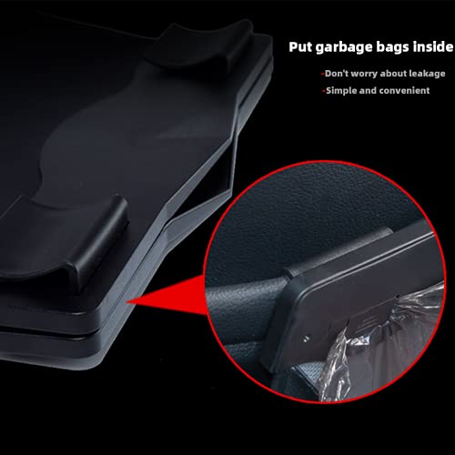 Car Leather Trash Bag Smart LED Waterproof Organizer Storage Garbage Can (Red) - color: Red