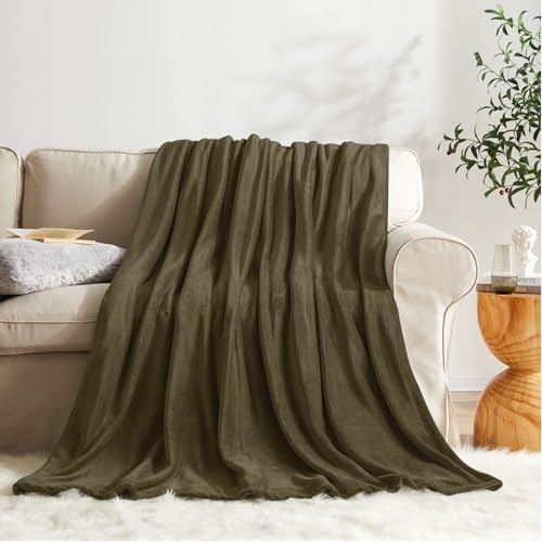 KMUSET Fleece Blanket Twin Size Dark Brown Lightweight Super Soft Cozy Fuzzy Bed Blankets Microfiber Factory Shop - color: Dark Bown, size: Twin(60"x80")