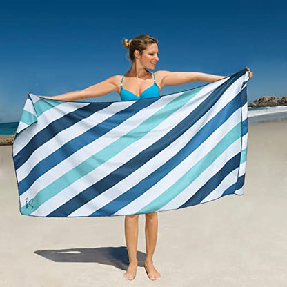 Whale Flotilla Quick Dry Beach Towel Oversized (35"x70"), Microfiber Sand-Free Beach Towels, Extra Large Compact Pool Travel Accessories, Aqua - color: Cabana Aqua, size: 70.00" x 35.00"
