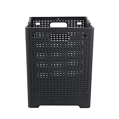 Kekow 1-Pack 42 L Plastic Collapsible Laundry Basket, Gray | Folding Laundry Hamper