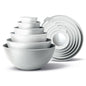 COOK WITH COLOR Mixing Bowls with TPR Lids - 12 Piece Plastic Nesting Bowls Set includes 6 Prep Bowls and 6 Lids, Microwave Safe Mixing Bowl Set (Speckled White) - color: Speckled White TPR Lids