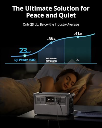 DJI Power 1000 Portable Power Station, 1024Wh LiFePO4 Battery, 2200W (Peak 2600W) AC/140W USB-C Output, 23db Ultra-Silent, Solar Generator For Home Backup, Camping (Solar Panel Optional) - color: Black-4