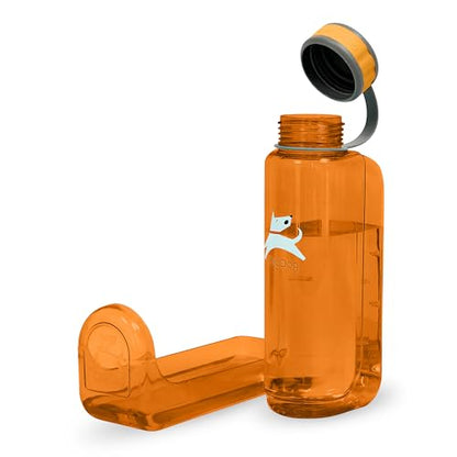 OllyDog OllyBottle | Tritan Dog Water Bottle with Detachable Bowl | BPA Free Leakproof Pet Dispenser | Hiking Travel (1L, Flame) - color: Flame, size: 1L