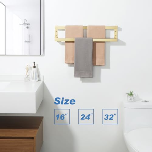 Alise Double Towel Bar, 24" Towel Racks for Bathroom Wall Mounted SUS304 Stainless Steel, Heavy Duty Bathroom Towel Holder, Quick Drying Towel Hanger, Brushed Gold - color: Gold, size: 24-inch