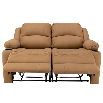 Camper Comfort 58" Wall Hugger Reclining RV Theater Seats | Double Recliner RV Sofa | RV Couch | Wall Hugger Recliner | RV Theater Seating | RV Furniture (Powered, Sand) - color: Sand, style: Powered