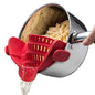 Kitchen Gizmo Snap N Strain Silicone Pot Strainer - Adjustable Clip-On Pasta Strainer for Pots, Pans, and Bowls - Large Red Kitchen Colander - color: Red