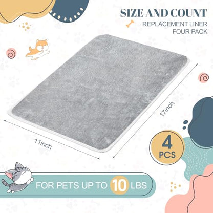 Drydiet 4 Pcs Pet Carrier Pad Travel Pet Reversible Dog Mat Replacement Liners for Travel Dog Bed Pad Washable Plush Double Sided Bed Mat for Cat Kennel Crate(Grey,17 x 11 Inch) - color: Hello from Amazon Selling Partner Support, I'm ha