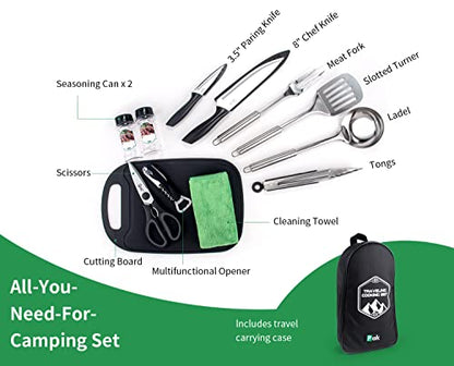Pak Camping Cookware, Camp Kitchen, Camp Cookware, Camping Utensils Set, Camping Kitchen Set, Camping Cooking Set, Camping Cooking Utensils, Camping Cookware Set, Camping Accessories Cooking, RV Camp - style: Essentials Kit