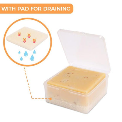 1Pc Clear Square Soap Travel Case,Soap Box Case with Bar,Soap Saver Pad,Portable Soap Rest for Bathroom Shower Home Outdoor Gym Fitness,Holders and Dispensers,Bathroom Soap Dishes