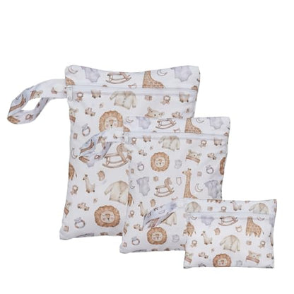 Happy Flute 3 Set Wet Bag Storage Bag Zipper Waterproof Washable | Travel Bags, Beach, Pool, Gym Bag for Cloth Diaper, Swimsuits & Wet Clothes(EF545) - color: EF545