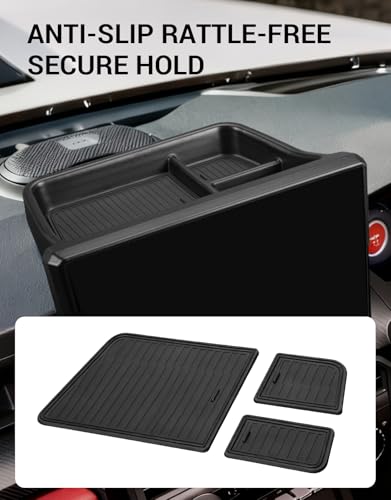 Ecarzo Dashboard Storage Box for Toyota Tacoma 2024 2025 2026, 14-Inch Screen Rear Tray Organizer, ABS Dashboard Storage Tray with Anti-Slip Liner, Center Console Accessory for Daily Essentials - size: Toyota Tacoma 2024-2026 14-Inch Screen Rear Tray