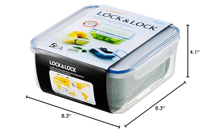 LOCK & LOCK Easy Essentials Food Storage lids/Airtight containers, BPA Free, 10 Piece - Square, Clear - size: 10 Piece, style: 10 Piece