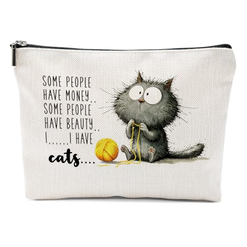 Funny Quote Cat Makeup Bag, Cute Cats Cosmetic Bags Portable Travel Toiletry Organizer Bag Makeup Pouch, Sister Birthday Christmas Cat Lover Gifts for Women Mom Friend - color: Multicolor 0746