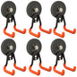 ULIBERMAGNET New Upgraded Heavy Duty Magnetic Garage Hooks,6 Pack Strong Large Magnet Hooks for Power Drill,Garden Tools,Hose,Pegboard,Garage, Workshop,Magnetic Storage Hook for Hanging(Orange) - style: V1 Pro 2.59" Strong Medium L Orange 6PC