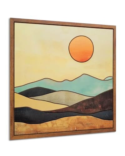 Putuo Decor Boho Wooden Wall Decor, Mountain Sun Moon Western Decor Nature Wilderness Wall Art, Rustic Cabin Decor Adventure Farmhouse Wall Decor for Living Room Bedroom (Sun)