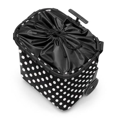 reisenthel carrycruiser dots White - Portable Shopping Trolley with Sturdy Aluminum Frame, Shoulder Strap and Removable mesh Inner Bag -Water-Repellent - color: Dots White