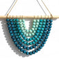 Boho Chic Wooden Bead Garland Wall Hanging Tapestry, Handcrafted Home Décor Inspired by Nature, Suitable for Living Room, Bedroom, Entryway, Nursery, Apartment & Dorm (Coastal Breeze Ombre, 12 inches)