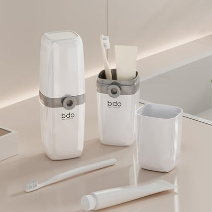 Toothbrush Travel Case & Travel Soap Holder Dish Tray Set of 2, Portable Clear Toothbrush Holders with Cover Leakproof Bar Soap Holder for Traveling School Camping Business Bathroom - color: 2 Pc-a-white