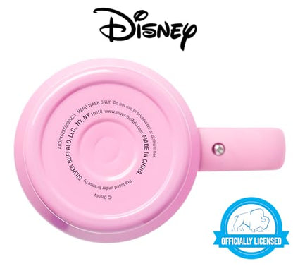 Silver Buffalo Disney Princess Featuring Cinderella, Mulan, Belle, Ariel, Tiana, and Jasmine Double Walled Stainless Steel Tumbler with Handle and Straw, Fits in Standard Cup Holder, 40 Ounces - color: Disney Princesses