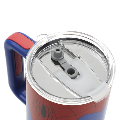 Bioworld Marvel Spider-Man Costume 40 Oz Stainless Steel Tumbler With Handle-OSFA - color: Spider-Man Costume Blue
