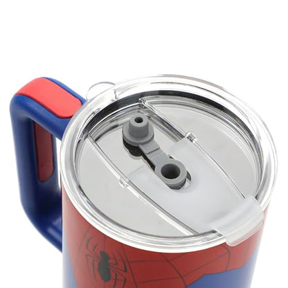 Bioworld Marvel Spider-Man Costume 40 Oz Stainless Steel Tumbler With Handle-OSFA - color: Spider-Man Costume Blue
