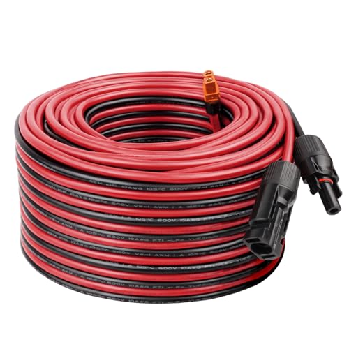 MOOKEERF Solar to XT60i Cable - 75FT Solar Panel Adapter Connector XT60i-F Extension for Portable Power Station - size: 75FT