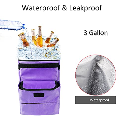 Car Trash Can Foldable Garbage Bin Leakproof 3 Gallons Purple - color: Purple, size: Large