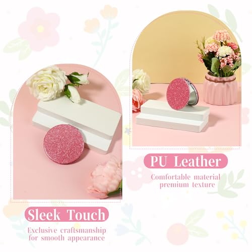 Dimeho Cosmetic Compact Mirror Folding Glitter Round Mini Makeup Mirror Portable Bling Magnifying Vanity Mirror Cute Travel Double-Sided Mirror for Women Purse Handbag Wallet Home Office
